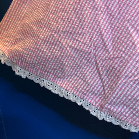 Wax Poetic Clothing Barbie Pink Striped Seersucker Sabrina Dress Size Large NWOT - Picture 5 of 8